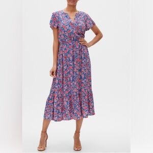 Gap Flora Flutter Sleeve Midi Dress